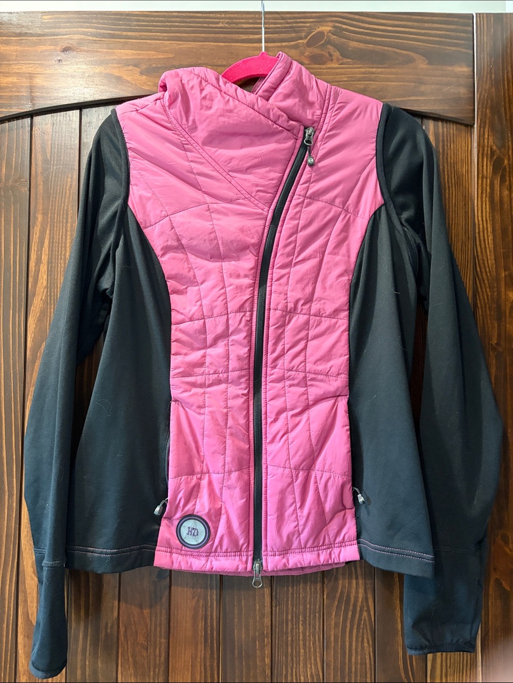 Women’s Harley Davidson Novelty Pink and Black Quilted Active Jacket Size L